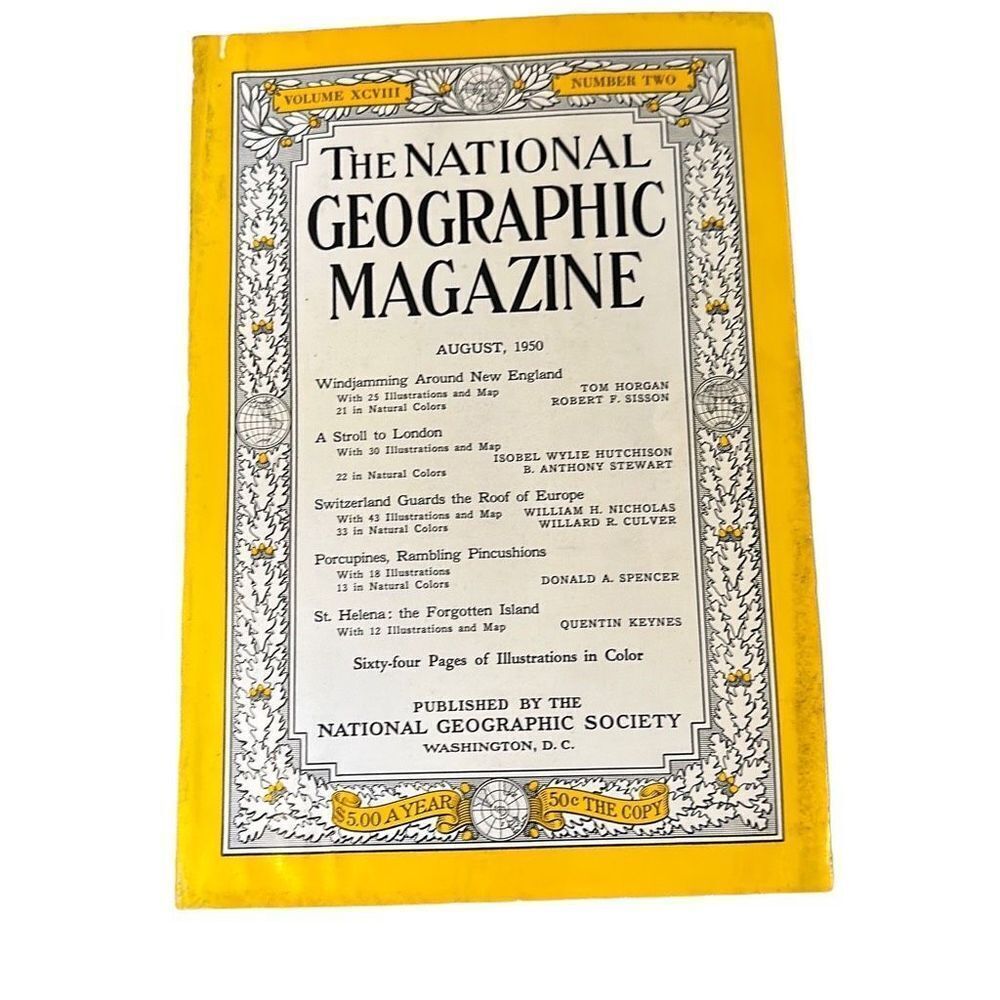 Vintage National Geographic magazine, August 1950
